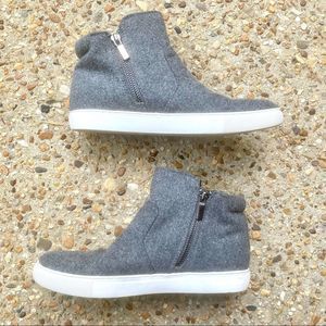 Kenneth Cole Keenan Gray Ankle Zipper Sneakers 6.5